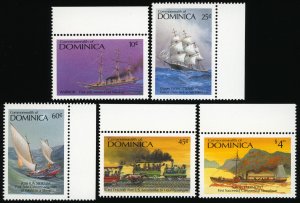 DOMINICA Sc 1039, 1041, 1043-44, 1048 VF/MNH - 1987 - Ships Issue - FRESH!
