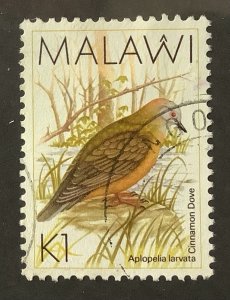 Malawi 1988 Scott 530 used - 1k, Bird, Cinnamon Dove