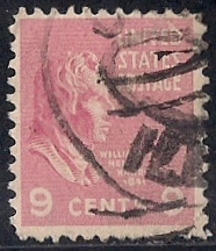 814 9 cent William Henry Harrison Stamp used F