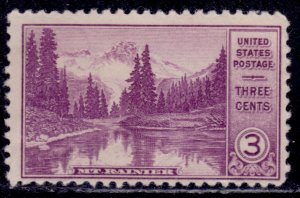 United States, 1934, Mt. Rainier-Mirror Lake, 3c, #742, used