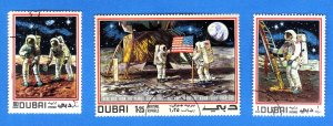 DUBAI  SC# 118A,B,C **MNH**   1969  SPACE    SEE SCAN