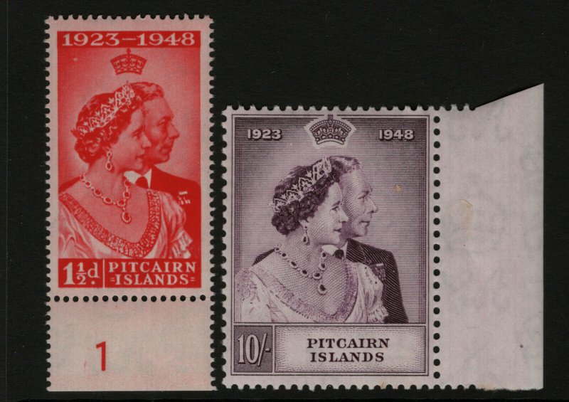 Pitcairn Islands #11 - #12 Very Fine Never Hinged Margin Copies