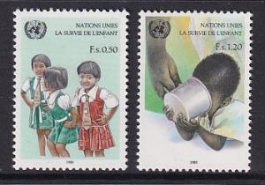 United Nations Geneva  #138-139  MNH  1985  child survival campaign