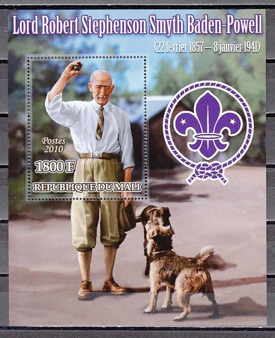 Mali, 2010 issue. Scout B. Powell & Dogs s/sheet. ^