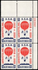 US #C54 LAFAYETTE MNH UR PLATE BLOCK #26392