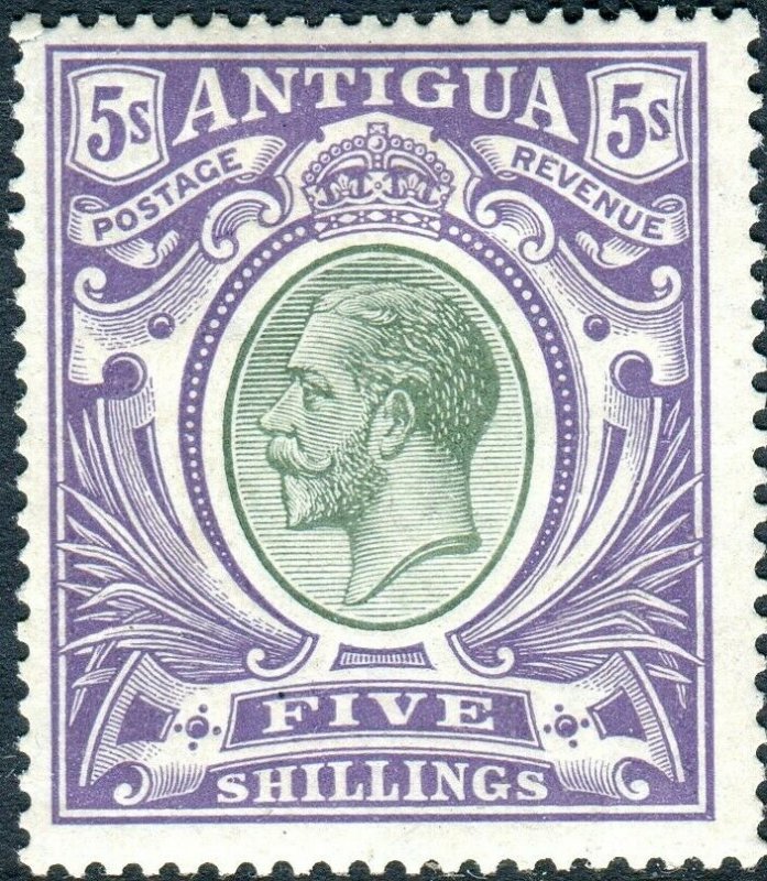 ANTIGUA-1913 5/- Grey-Green & Violet.  A mounted mint example Sg 51