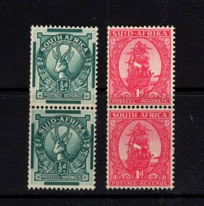 South Africa #98-99 (1943 coil stamp set in vertical pairs) VFMNH CV $8.50