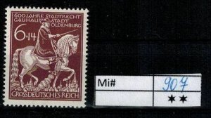 Deutschland Reich TR02 DR Mi 907 1940 Reich Postfrisch ** MNH