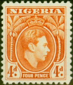 Nigeria 1938 4d Orange SG54 Fine Lightly Mtd Mint