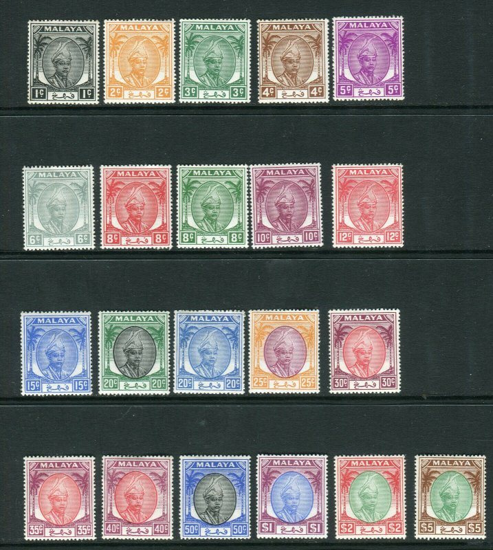 PAHANG-1950-56  A mounted mint set of 21 Sg 53-73