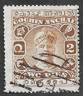 India-Cochin Scott #23 2p Sri Rama Varma II (1918) Used