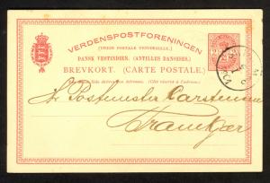 DANISH WEST INDIES 1903 2c Postal Card Sc UX10 F-VF Used