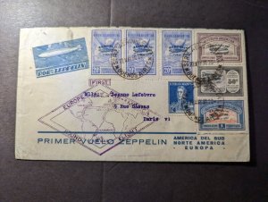 1930 Argentina LZ 127 Graf Zeppelin First Flight Cover FFC to Paris France