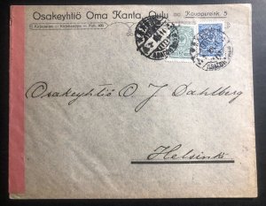 1914 Finland Russia Occupation Commercial Censored Cover To Helsinki