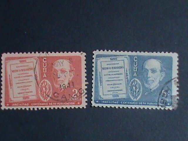 ​CUBA-1940 SC#364-5 DR. NICOLAS GUTIERREZ- CUBA USED VERY OLD STAMP-VERY FINE