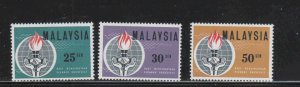 MALAYSIA #9-11  1964  ELENNOR ROOSEVELT    MINT  VF NH  O.G  aa