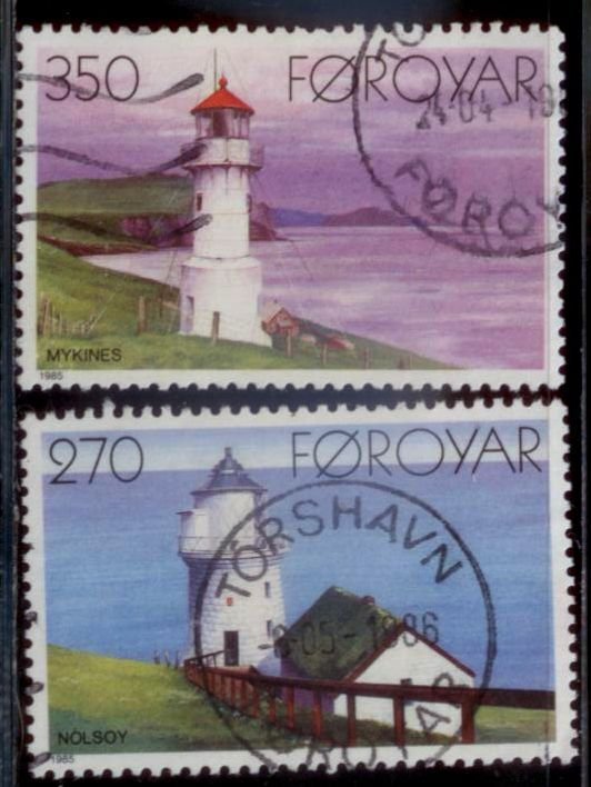 Faroe Islands 1985 SC# 130,132 Lighthouses Used E90