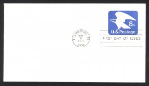 USA Sc# U557 FDC (a) (Williamsburg, PA) 1971 5.6 Eagle