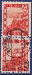 Austria - 1947 - Scott #504 - used pair - BREGENZ pmk