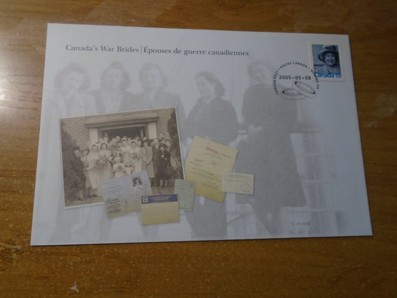 Canada  #  2075  #  S66  Canada's War Brides Commemorative  Envelope