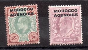 Morocco Agencies KEVII 4d SG34 and 6d mint WS3538