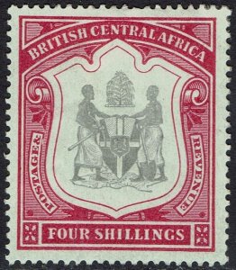 BRITISH CENTRAL AFRICA 1897 ARMS 4/-