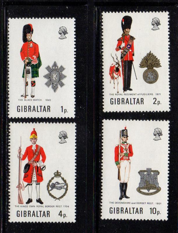 Gibraltar Sc  276-9 1971 Uniforms stamp set mint NH