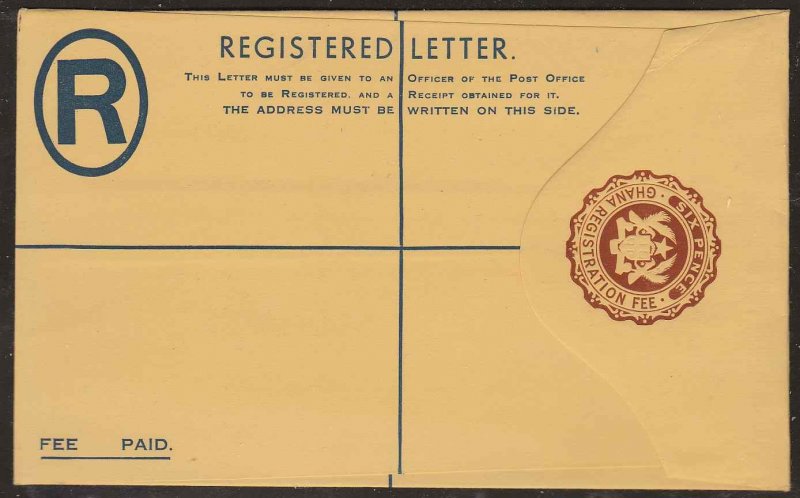 Ghana - 6p Registered Envelope, unused