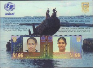 Tuvalu #882-886, Complete Set(5), 2002, United Nations Related, Children, Nev...