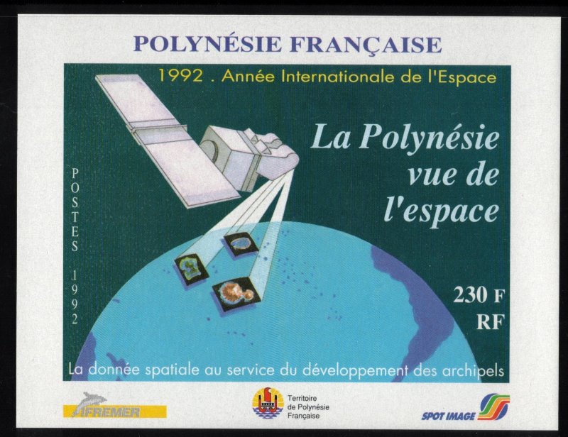 FRENCH POLYNESIA 1992 Space Year S/S; Scott 590, Yvert Bl19; MNH