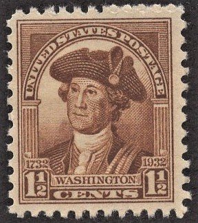 US 706 MNH VF 1-1/2 Cent Washington-Brown