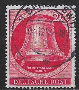 1951 Berlin 9N72 20pf Freedom Bell used SCV$19.00