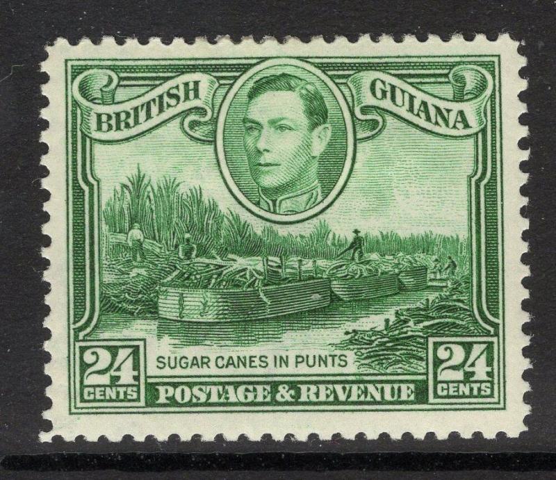 BRITISH GUIANA SG312 1938 24c BLUE-GREEN MTD MINT 