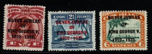 COOK ISLANDS SG113/5 1935 SILVER JUBILEE MTD MINT