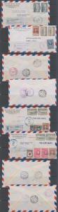 HONDURAS 1952-53 FOUR R-AIRMAIL COVERS TEGUCIGALPA & LA CEIBA TO SWITZERLAND 