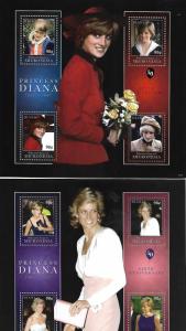 MICRONESIA 936-937 MNH PRINCES DIANA 2 SHEETS OF 4, 2011