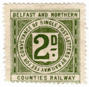 (I.B) Belfast & Northern Counties Railway : Letter Stamp 2d