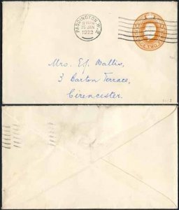 EP62 KGV 2d Orange Envelope Size E Used Paddington Cancel Dated 25 Jan 1922