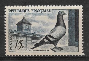 France 1957, Homing Pigeon, Scott # 818, VF MNH**