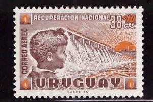 Uruguay Scott CB1 MH* 1959 Airmail  Semi-Postal airmail