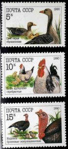 Russia Scott 5909-5911 MNH** Poultry Bird stamp set