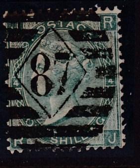 Great Britain 1865 QV Nr.48 1sh green Plate-4  F/VF/Used