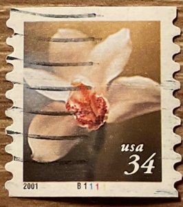 US #3480 Used Coil PNC Single #B1111 Flowers L35