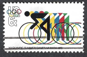 United States #1460 8¢ Olympic Games - Bicycling (1972). Used.