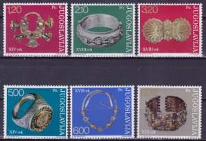 Yugoslavia, 1975, Antique Jewelry, Mi#1587-92, MNH,++