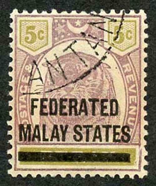 Malay States SG9 Malay States on 5c Perak