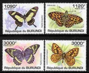 Burundi 2011 Butterflies perf set of 4 values unmounted mint