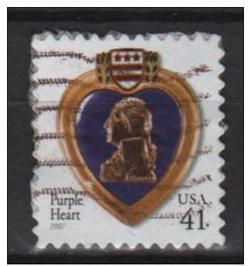  	USA 2007 - Scott 4164 used - 41c, Purple heart 