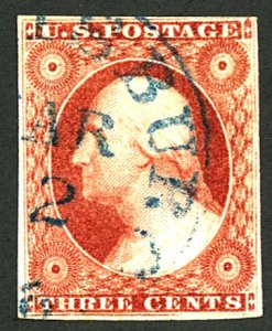 U.S. #10A 2R5L USED BLUE CANCEL