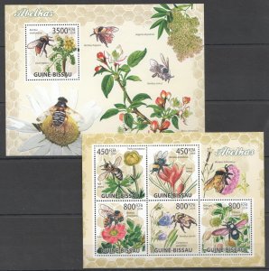 B1477 2009 Guinea-Bissau Fauna Honey Bees Insects Bl+Kb Mnh